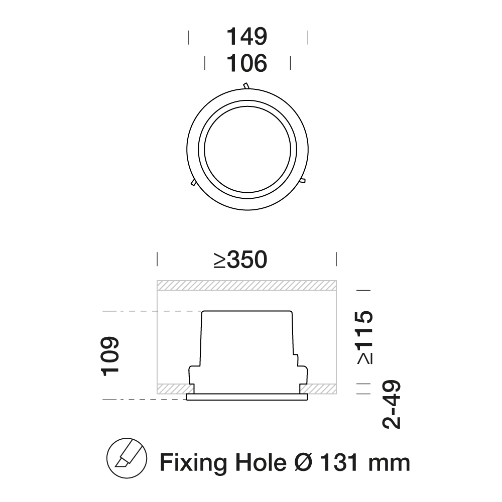 8526313 Встраиваемый в потолок светильник Platek ASTER Medium  ASTER Medium Basic - 1 COB 3000K 38°  - Вид №6