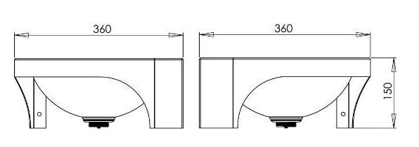 46267 Подвесная раковина настенная овальная PURUS  белая  - Вид №2