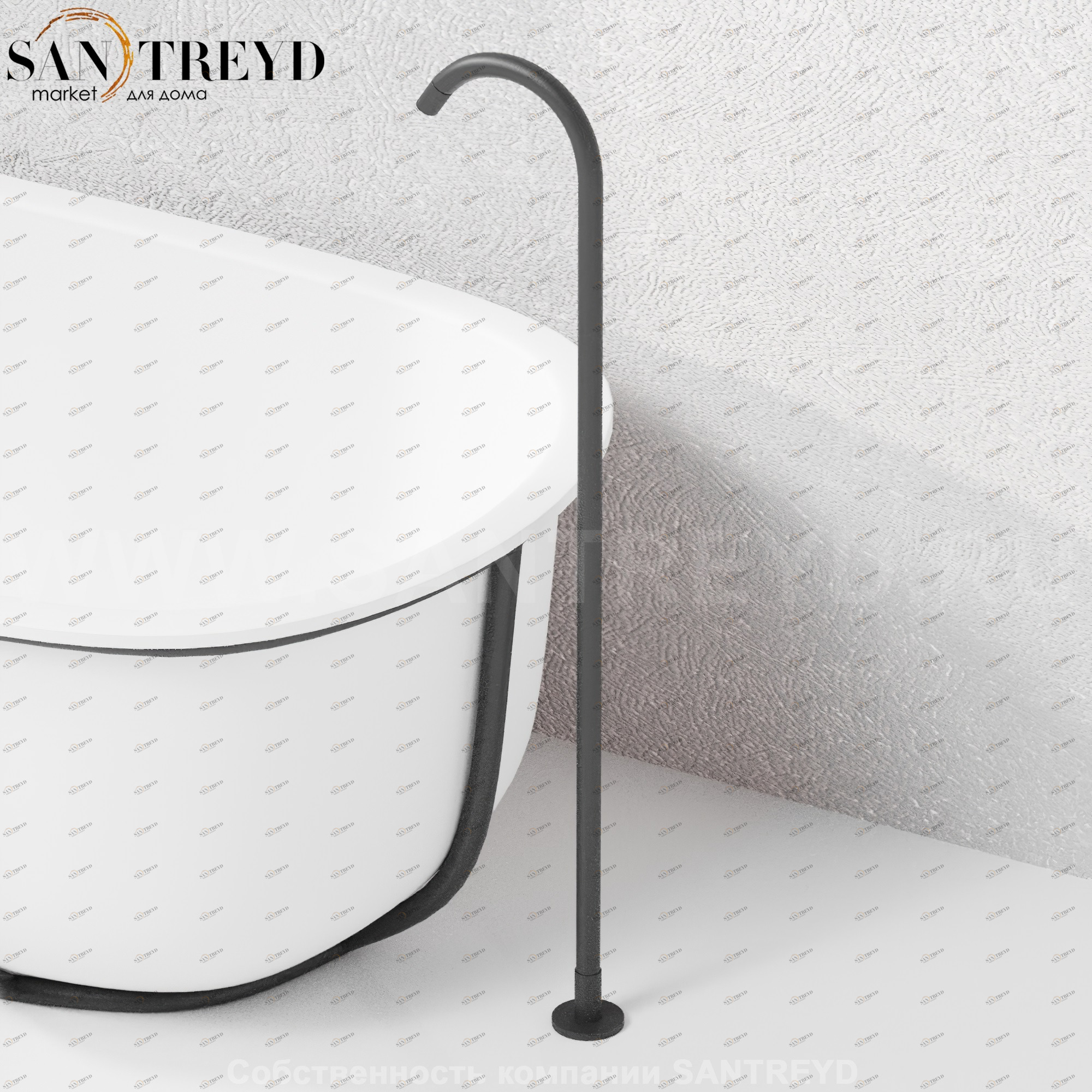 Смеситель ARUB1410000E FEZ 2 для ванны черный матовый Agape