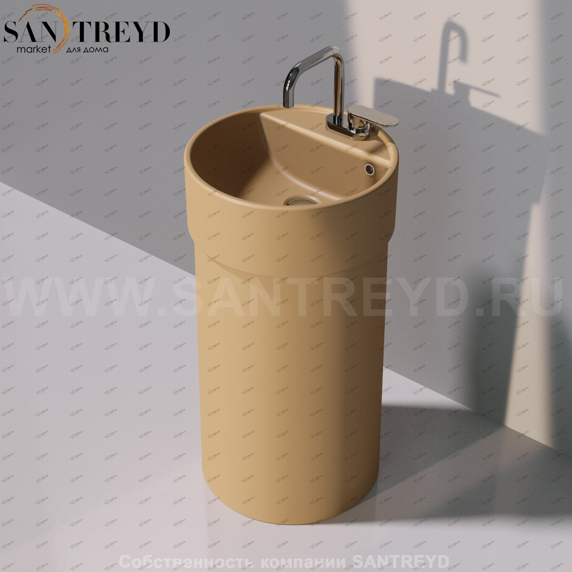 505042ACOLC9004 Напольная раковина стоящая круглая Ceramica Flaminia Twin