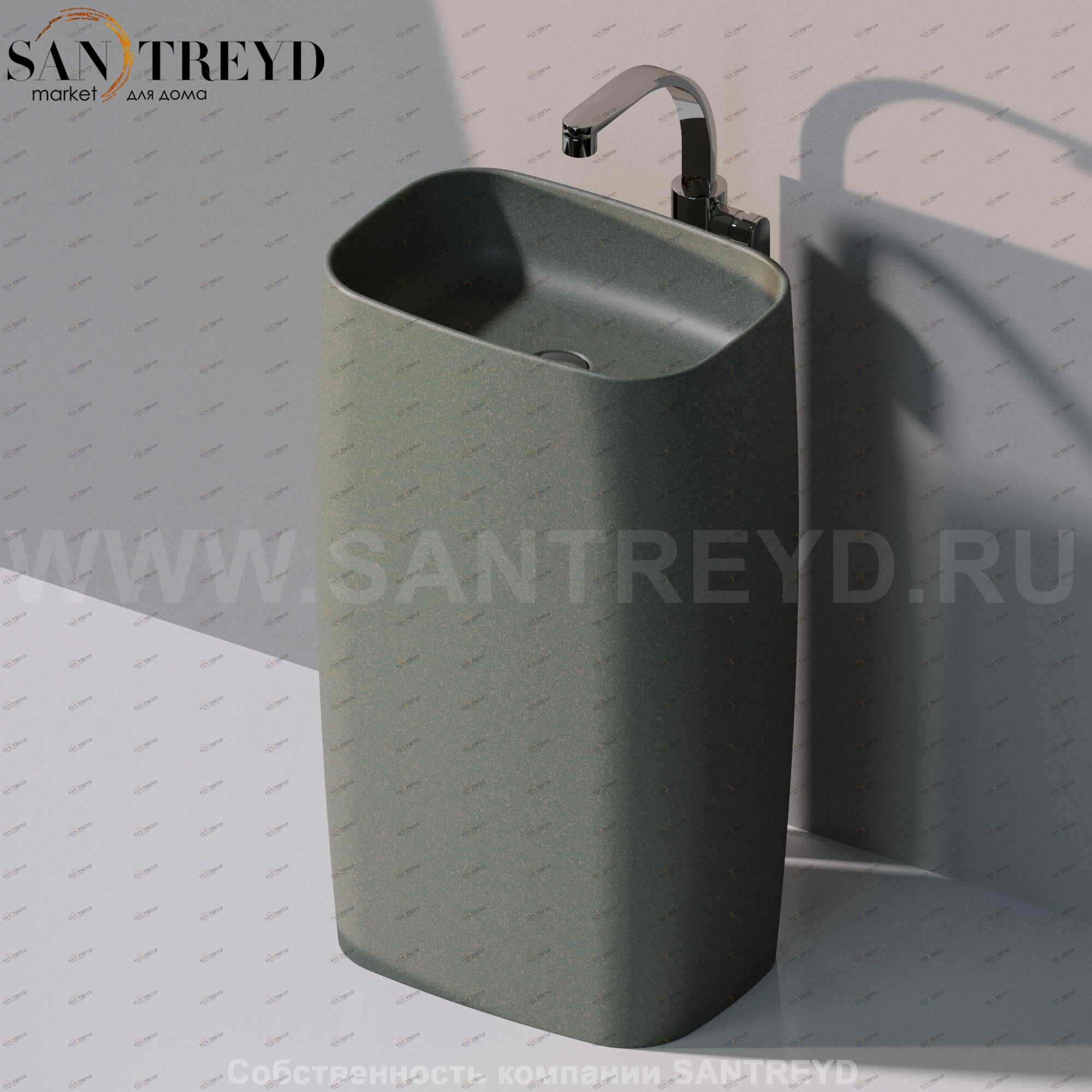 FG52C7037 Напольная раковина стоящая прямоугольная Ceramica Flaminia Flag