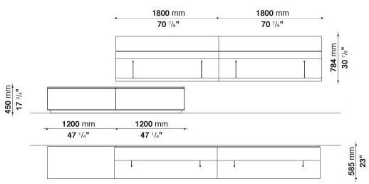 B&B Italia Модульная оборудованная стенка с подставкой под телевизор Pab sun-id-1512474 - Вид №41