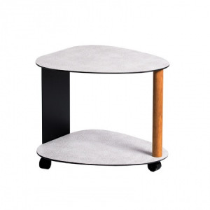 98958 Hippo white-grey журнальный столик двухъярусный 39х44х38см;LIND DNA