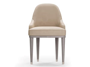 Кожаный мягкий стул с подлокотниками