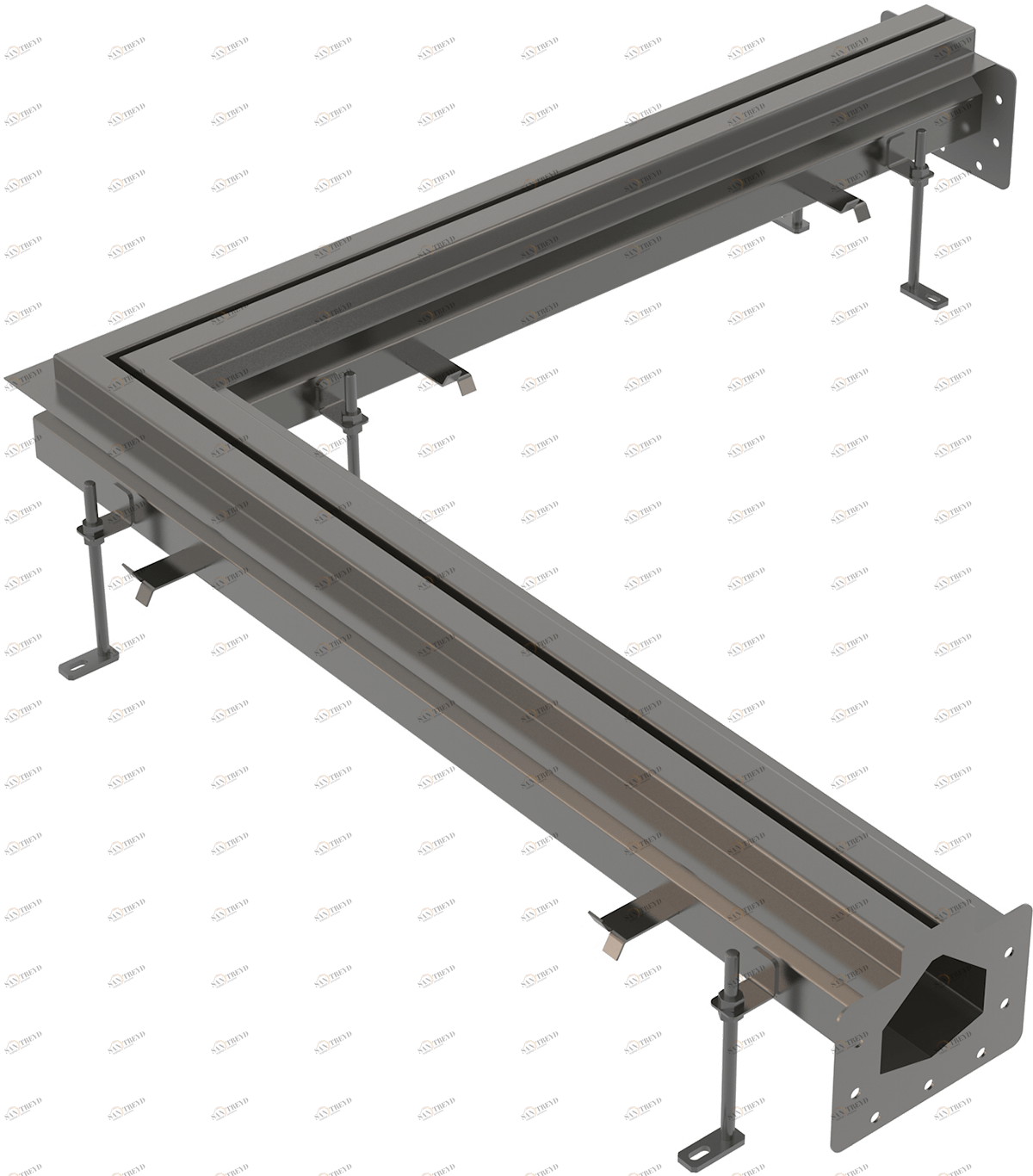 Промышленный угловой желоб щелевой из нержавеющей стали AISI 316L ALCAPLAST APR21202