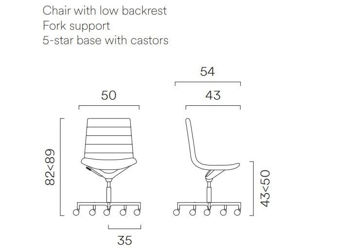 5 спиц подлокотник ткань операционный офисный стул FREZZA Key ARCH-00143152 - Вид №2