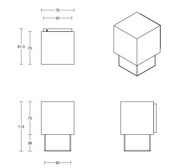 Открытый светодиодный настенный светильник Articolo Studios куб ARCH-00042612 - Вид №4
