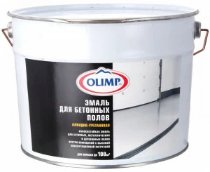Эмаль Олимп для бетонных полов 9л серая