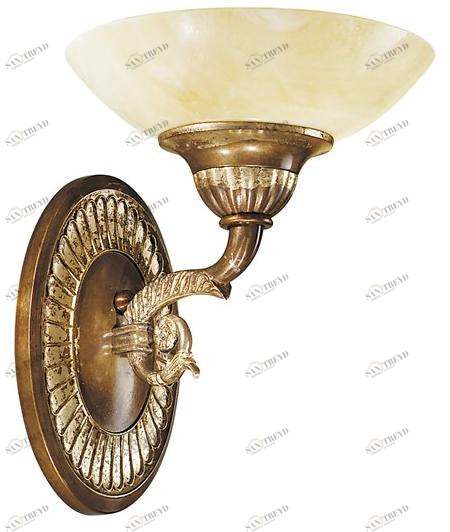 Possoni Illuminazione Бра из листового золота ржавчины со стеклом из оникса Raffaello 1999/a1