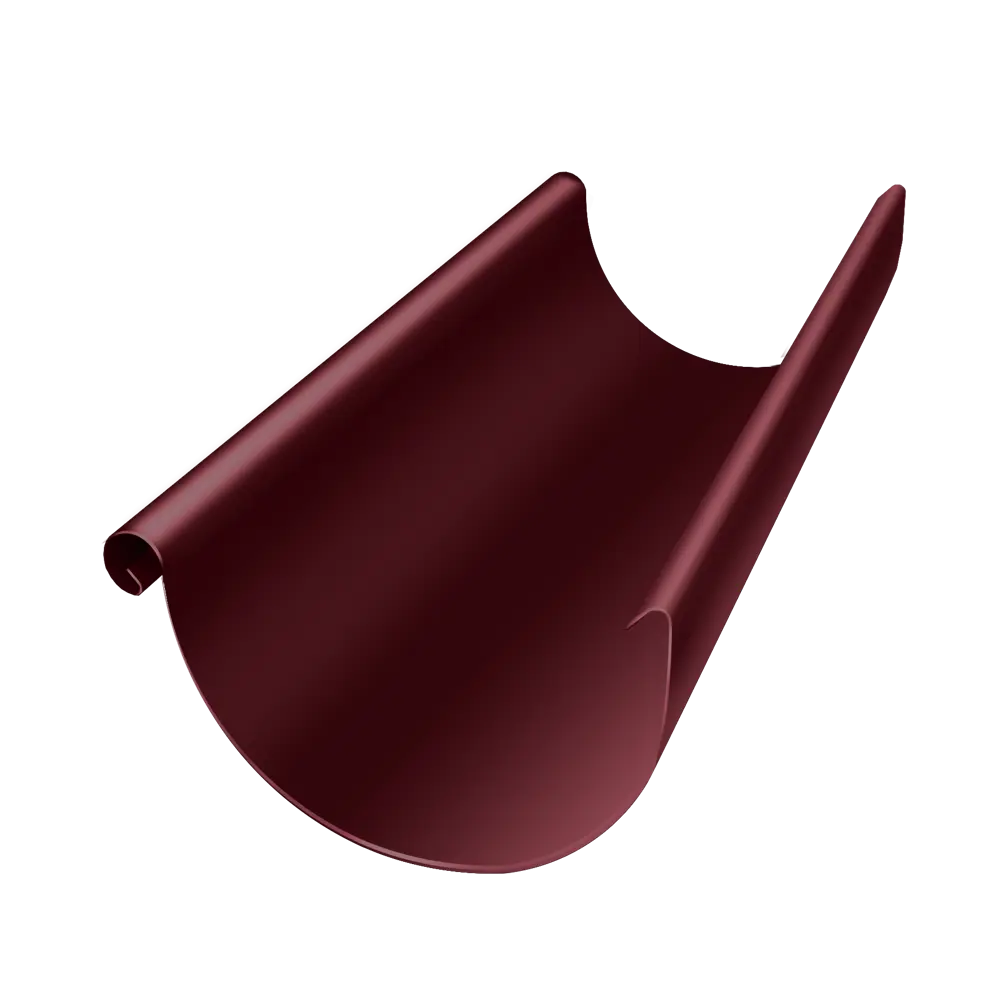 Желоб водосточный полукруглый РЕ 125 мм 2 м цвет красный Grand Line STLM-2083321