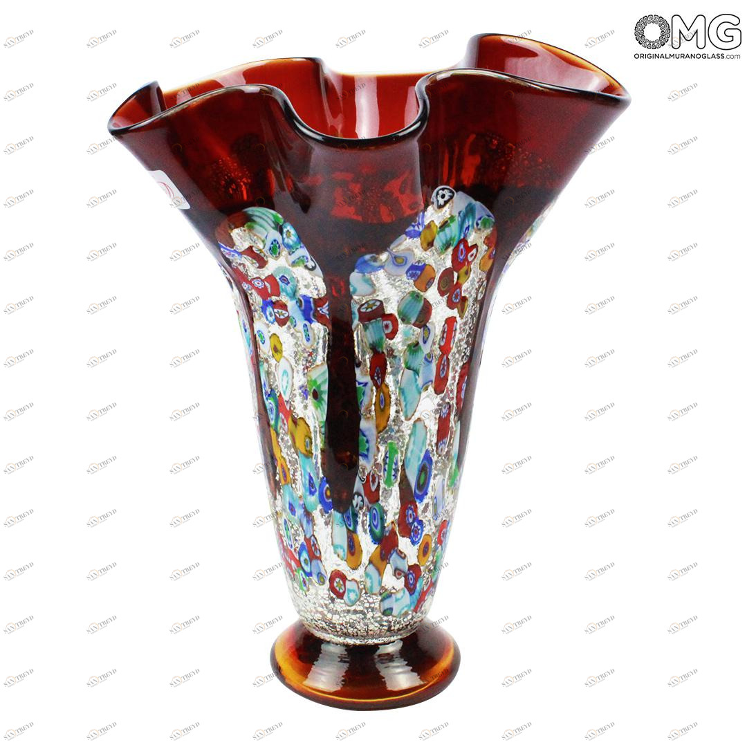 606 ORIGINALMURANOGLASS Ваза красная Тюльпан Tulipano - муранское стекло OMG 15 см 