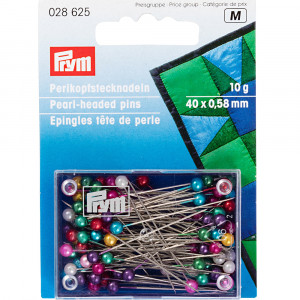 028625 Булавки с жемчужными головками сталь 10 г в блистере ассорти PRYM