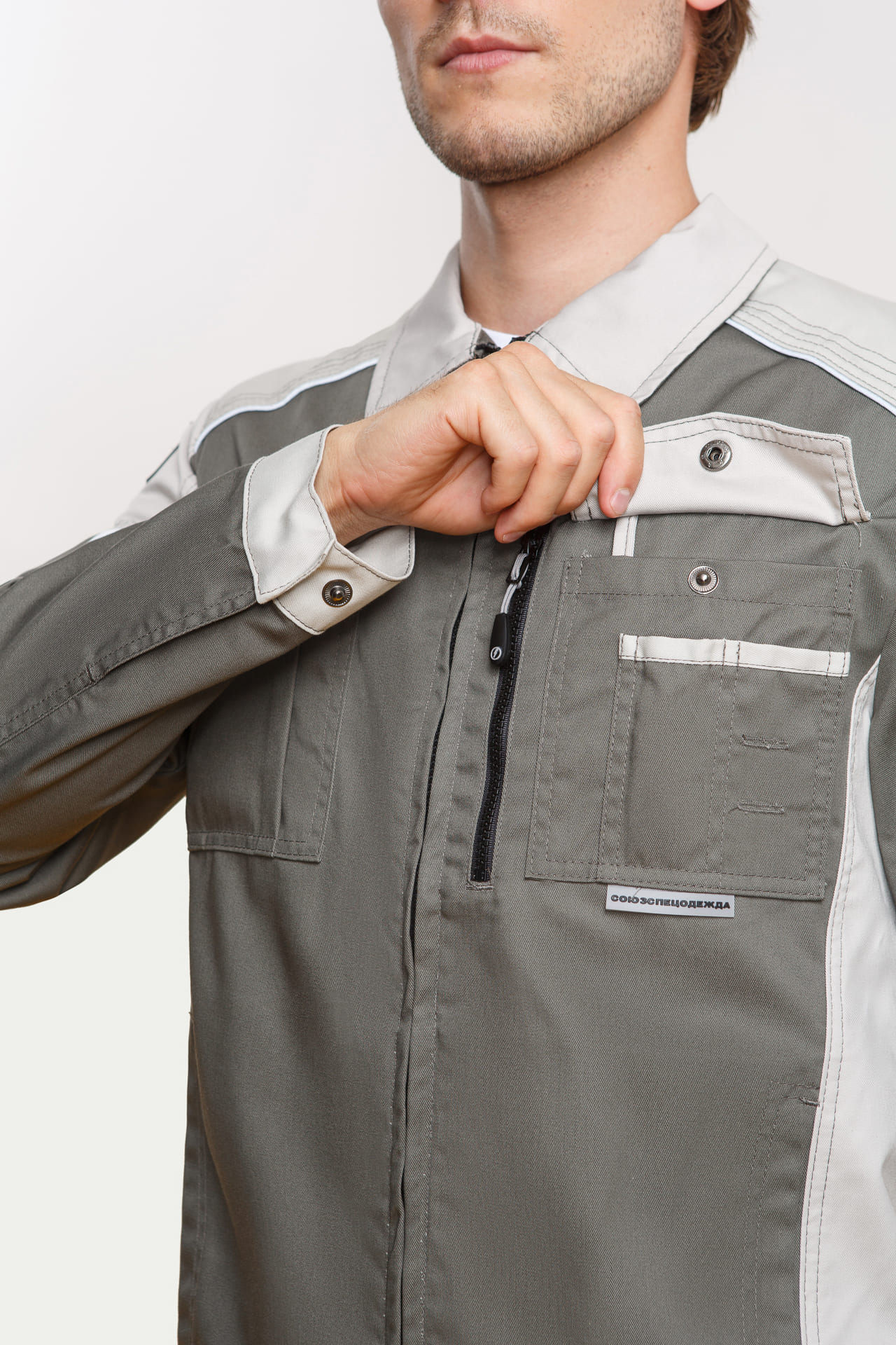 4957098 Костюм  NEW серый хаки с серым песком STATUS  Летняя спецодежда  размер 44-46/170-176  - Вид №8