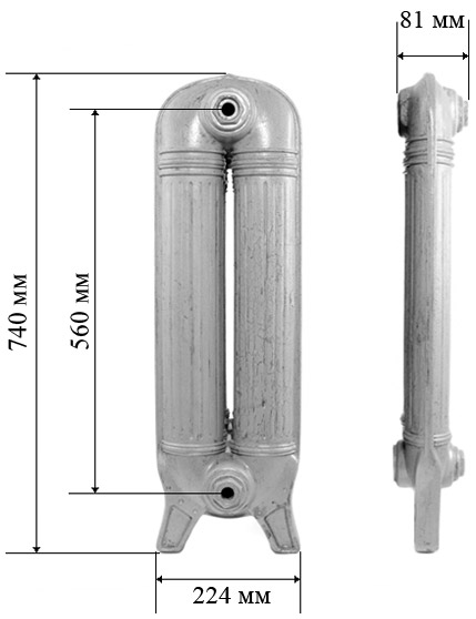 Чугунный радиатор RETROstyle Preston 560 10 секций 7073 - Вид №2