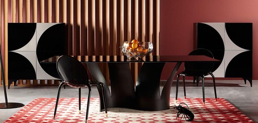 Roche Bobois Прямоугольный обеденный стол из стали и стекла Les contemporains sun-id-1447597 - Вид №5