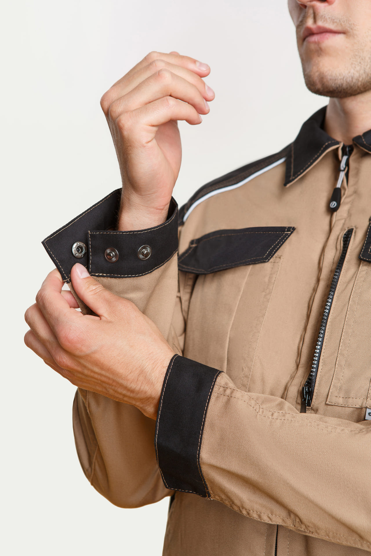 70069 Костюм  NEW бежевый с черным STATUS  Летняя спецодежда  размер 56-58/182-188  - Вид №8