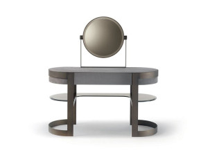 Металлический туалетный столик с кожаной столешницей