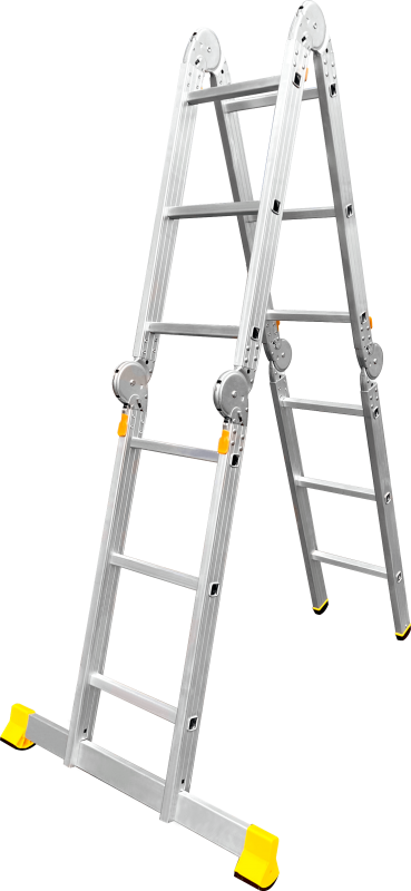 Алюминиевая четырехсекционная шарнирная универсальная лестница (трансформер) T 4133L