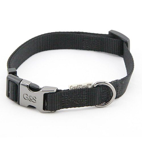 ПР0041967 Ошейник для собак 25x450-650мм нейлон Чёрный Great&Small 