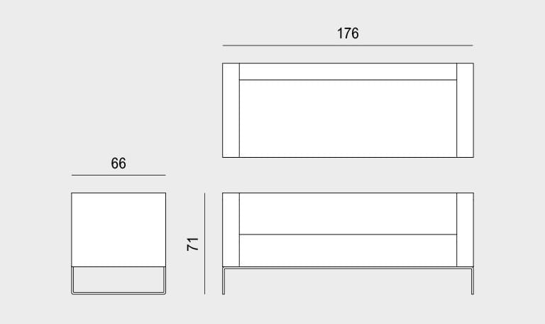 3-местный тканевый контрактный диван Viganò Cubino ARCH-00046556 - Вид №1