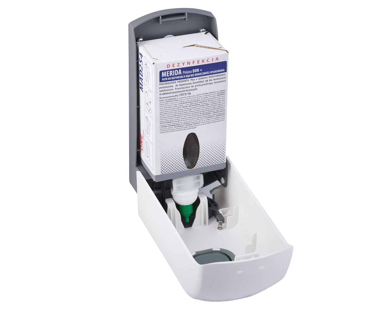 DEB202 Дозатор пенного мыла ONE для одноразовых картриджей 700 г, АБС-пластик, белый Merida  - Вид №3