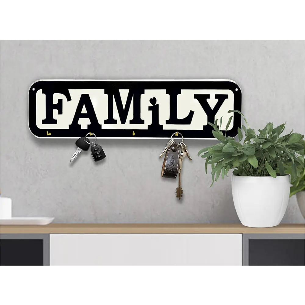 Ключница Family 40x10x2 мм МДФ цвет черный 85097633 STLM-2105927 Santreyd  - Вид №1