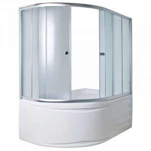 У12529 Шторка для ванны Juliana 170*90*140 хром/белый 1 Marka