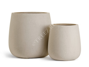 41.3321-02-072-BE-49 Кашпо  Effectory - серия Beton - Design-Чаша - Белый песок Цветочная коллекция