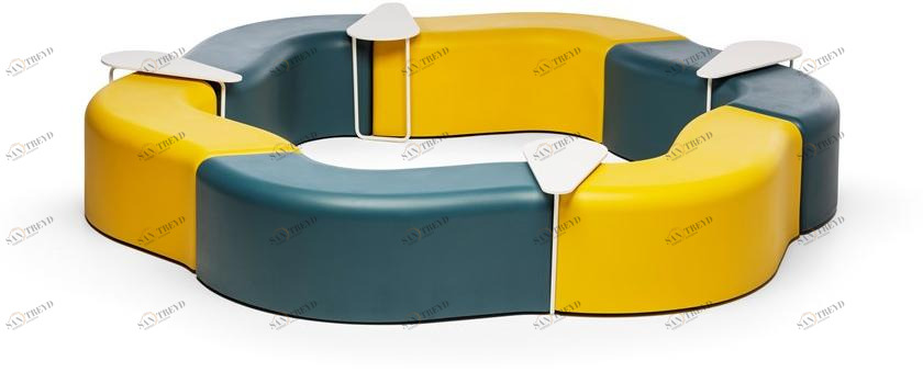 CHAIRS & MORE Модульная скамейка с обивкой из ткани Churros sun-id-1374288