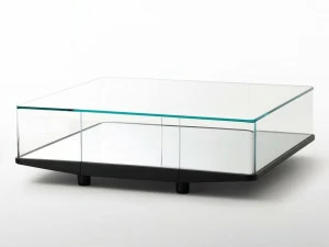 Glas Italia Квадратный хрустальный журнальный столик с отделением для хранения Collector