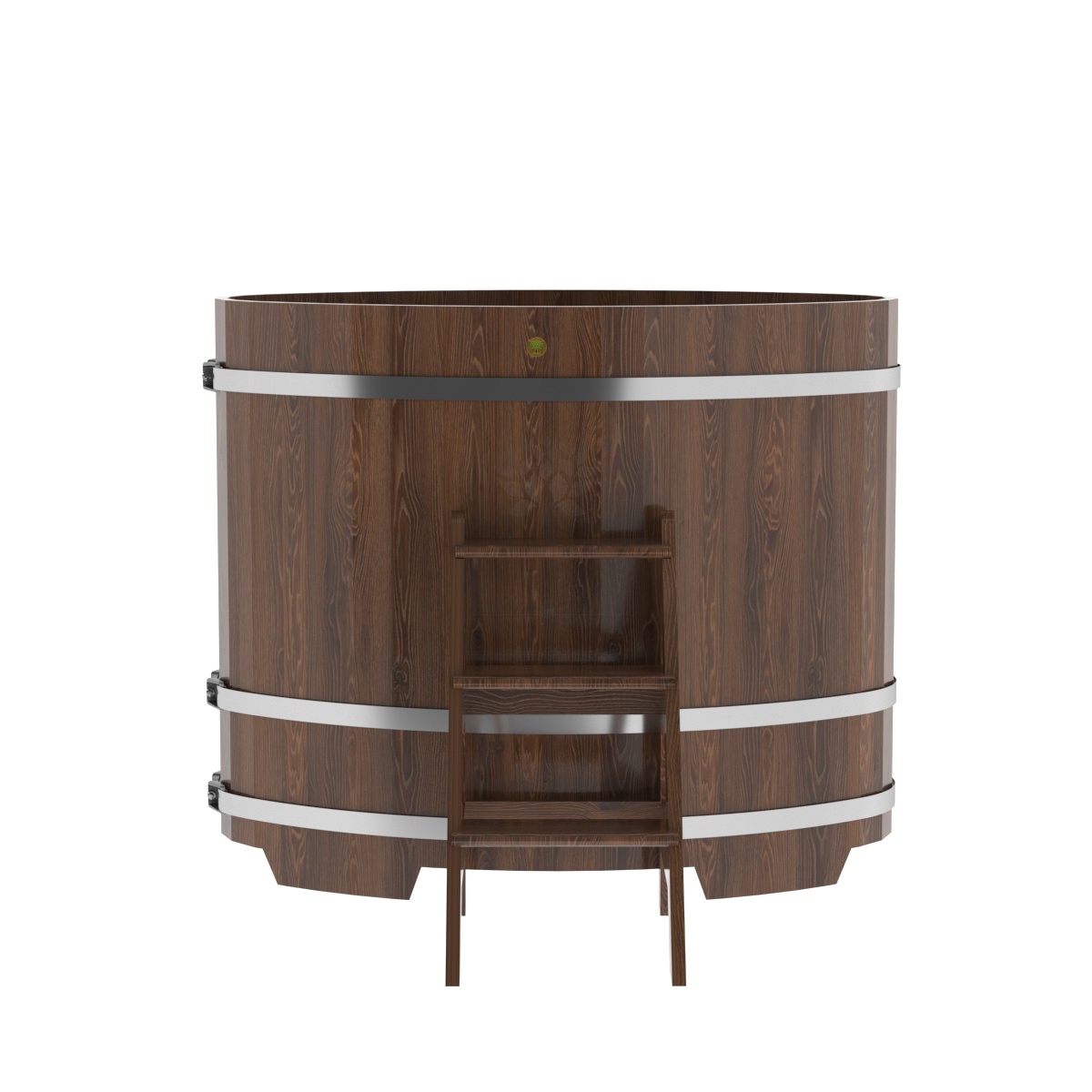 1277 Купель овальная из дуба 0,80х1,42х1,2 морёный Alyarus  - Вид №3