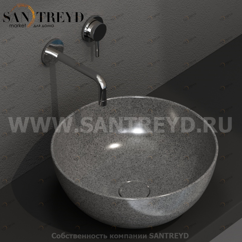 B6T37PG Накладная раковина на столешницу  круглая Ceramica Globo T-EDGE