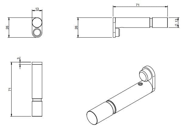 Халат из нержавеющей стали Rubinetterie Treemme 40 мм ARCH-00138398 - Вид №2