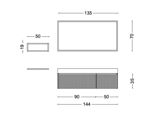 Подвесной умывальник с ящиками Mobiltesino Millerighe Color ARCH-00121421 - Вид №3