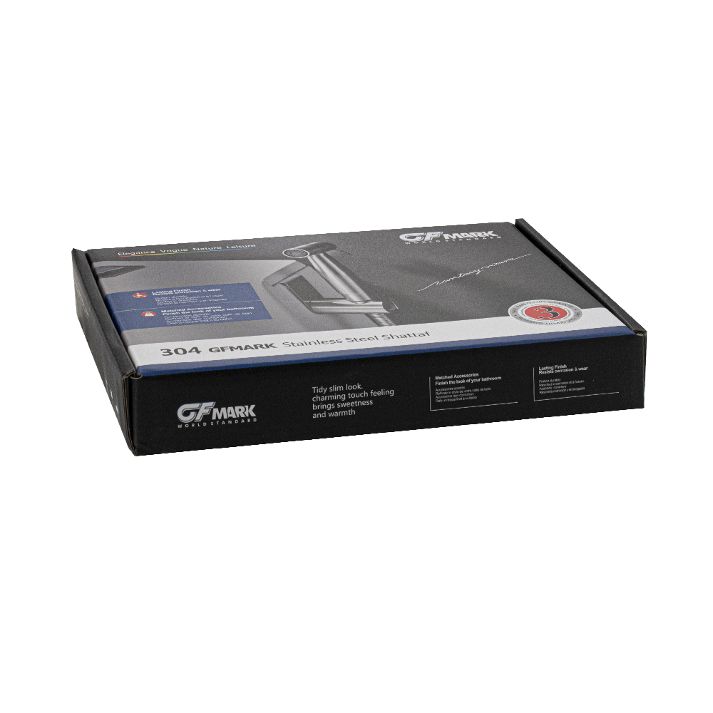 GFmark - Набор биде гигиенический из нержавеющей стали, матовый, (шаровый кран + лейка + шланг), код: 2061  - Вид №1