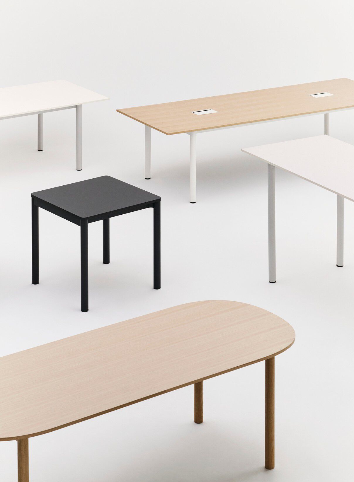 Овальный стол с алюминиевыми ножками или массивным дубом Hay пристройка ARCH-00085823 - Вид №2