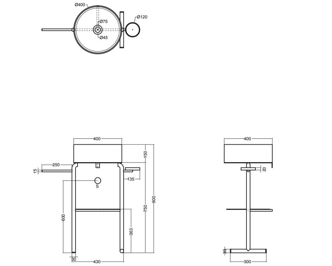 Напольная раковина из нержавеющей стали с держателем для полотенец Axa Mate ARCH-00078973 - Вид №8