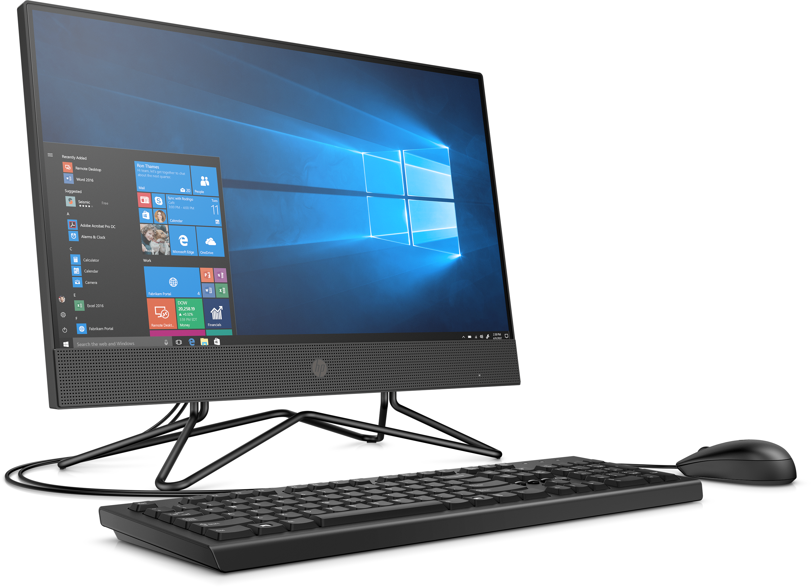 9US87EA#ACB 200 g4 aio 21,5" nt 21.5"(1920x1080 (матовый))/intel pentium silver j5040(2ghz)/8192mb/256pcissdgb/dvdrw/wifi/war 1y/w10pro + iron gray HP Santreyd  - Вид №2