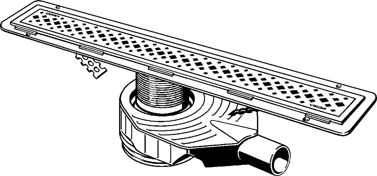 Канализационная арматура  Душевые лотки Advantix  Решетки VIEGA 619 084 1)3) Модель 4964.10 Santreyd  - Вид №1