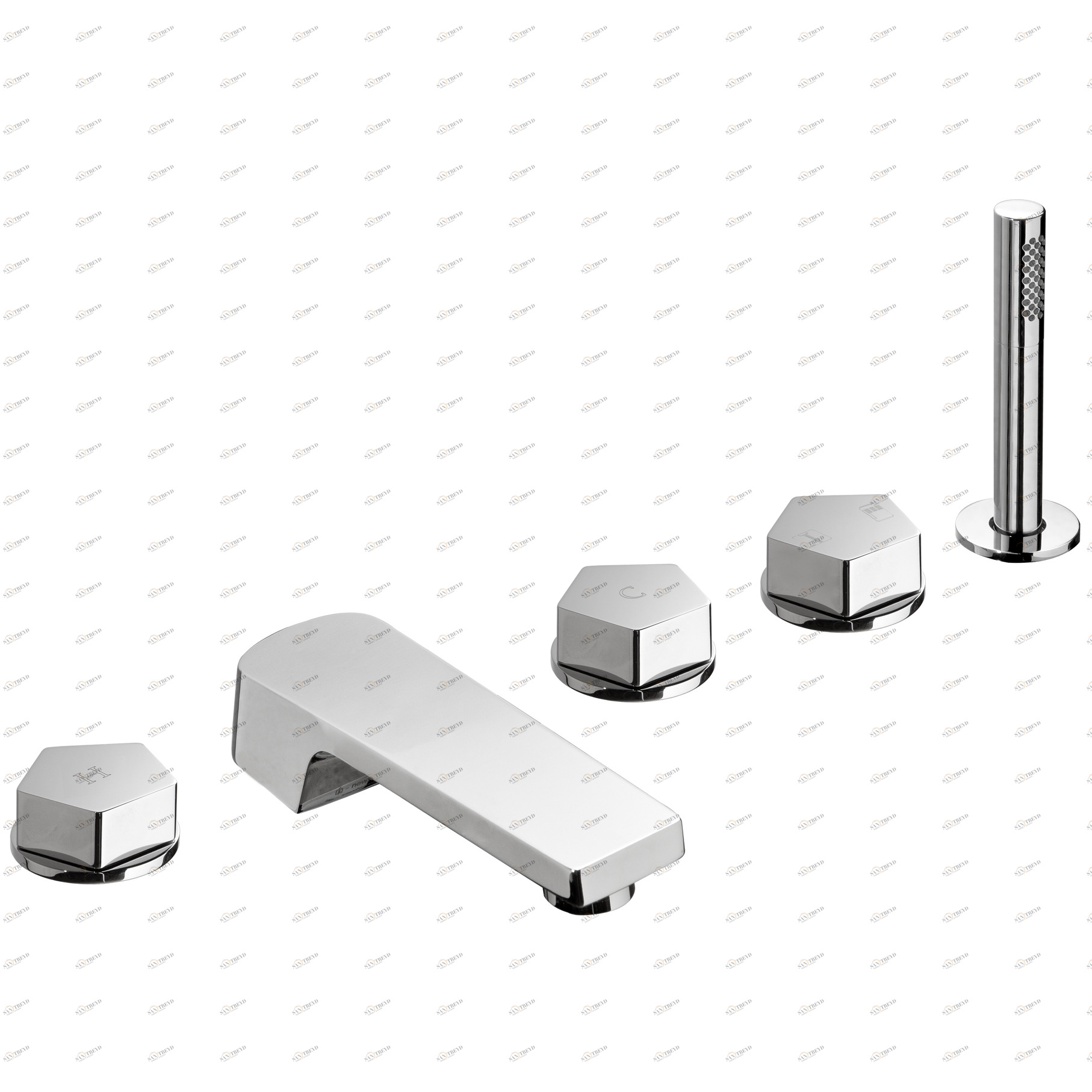 Банная группа на 5 отверстий с подачей воды из излива. PARK NEWFORM Италия 67582C