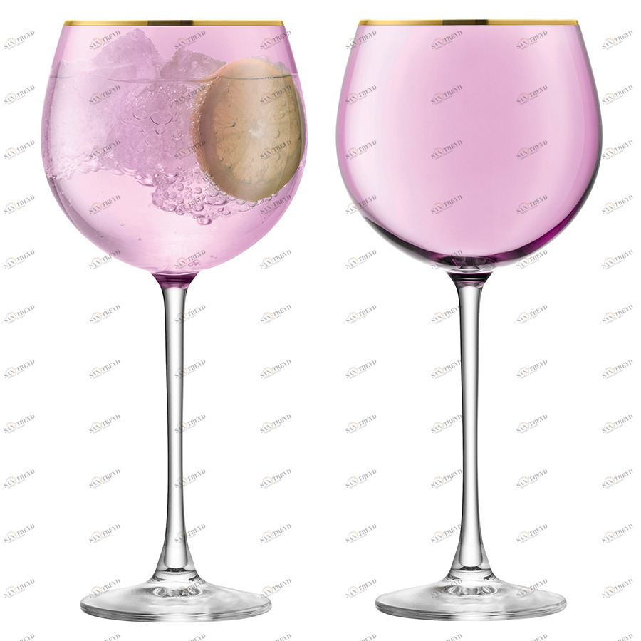 Набор из 2 круглых бокалов 525 мл розовый Sorbet LSA INTERNATIONAL SORBET 00-3863174 Прозрачный;розовый 