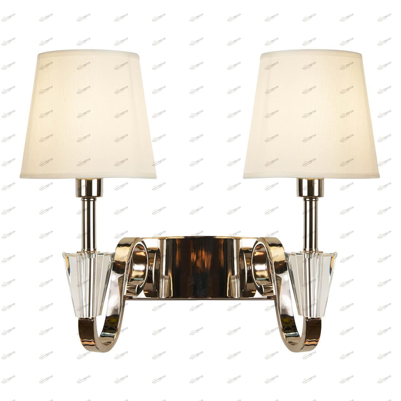 Бра настенное бежевое iLamp Alesti 2 Nickel W2424-2 ILAMP ALESTI 00-3949168 Бежевый 