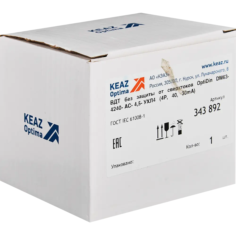 УЗО КЭАЗ 4-полюсное 40А с защитой от утечек тока 89341826 STLM-1411881 - Вид №4