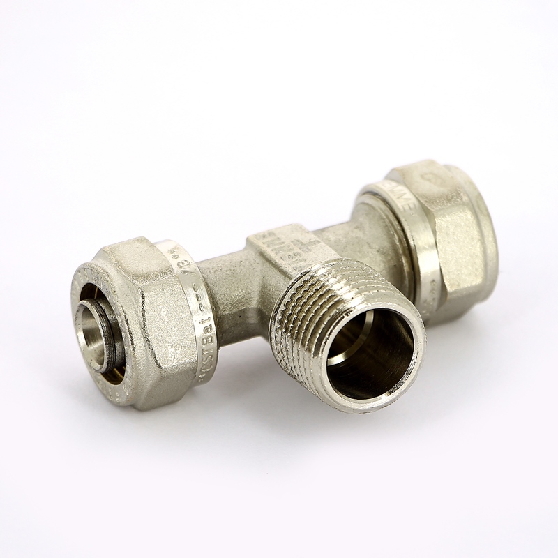 Тройник обжим-Н никелированный TIEMME 16х1/2"х16 1600038