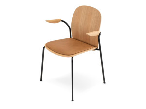 Штабелируемый дубовый стул с мягким сиденьем