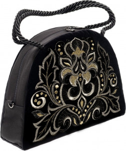 10660424 Торжокские золотошвеи Сумка "Виктория" бархат + креп (атлас) Разм. 23*30*9 Мод. 576 Бархат