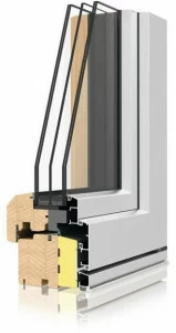 Sistema UNI_ONE Окно из алюминия и дерева с тройным остеклением Uni_one