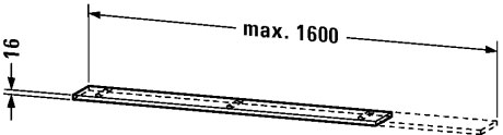 XL791204949 Подвесная полка X-Large #XL7912 600-1600 x 160 мм Графит матовый, декор Duravit - Вид №1
