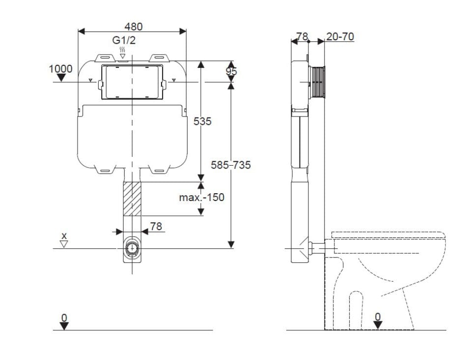 Пластиковый утопленный сливной ящик CROSSWATER WCC57X46+2 ARCH-00137811 - Вид №2