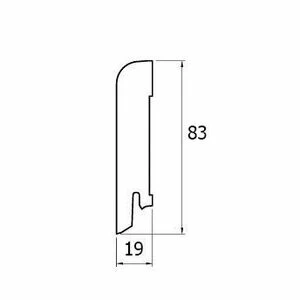 Плинтус Modern Decor Клэй Шпонированный Прямой 83х19 Дуб 2400х83 мм.